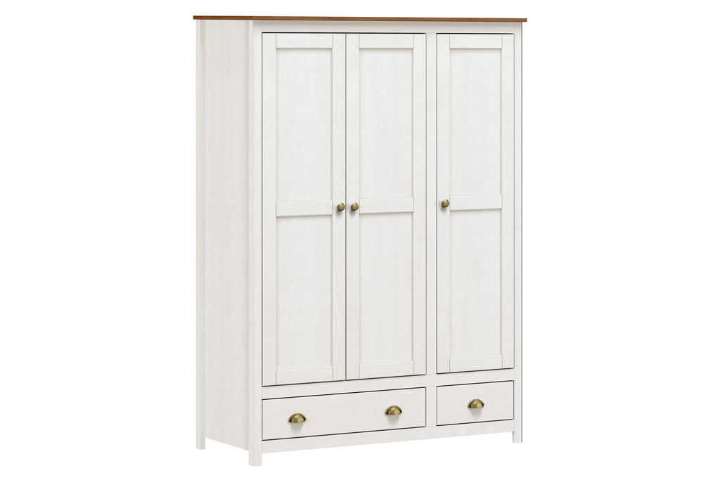 Möbilia - Kleiderschrank 136x54x185 cm weiß, braun