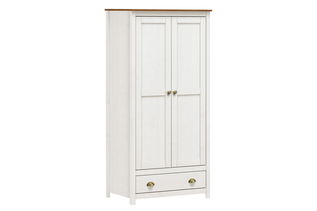 Möbilia - Kleiderschrank 91x54x185 cm weiß, braun