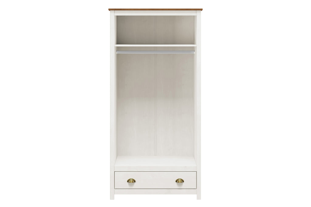 Möbilia - Kleiderschrank 91x54x185 cm weiß, braun