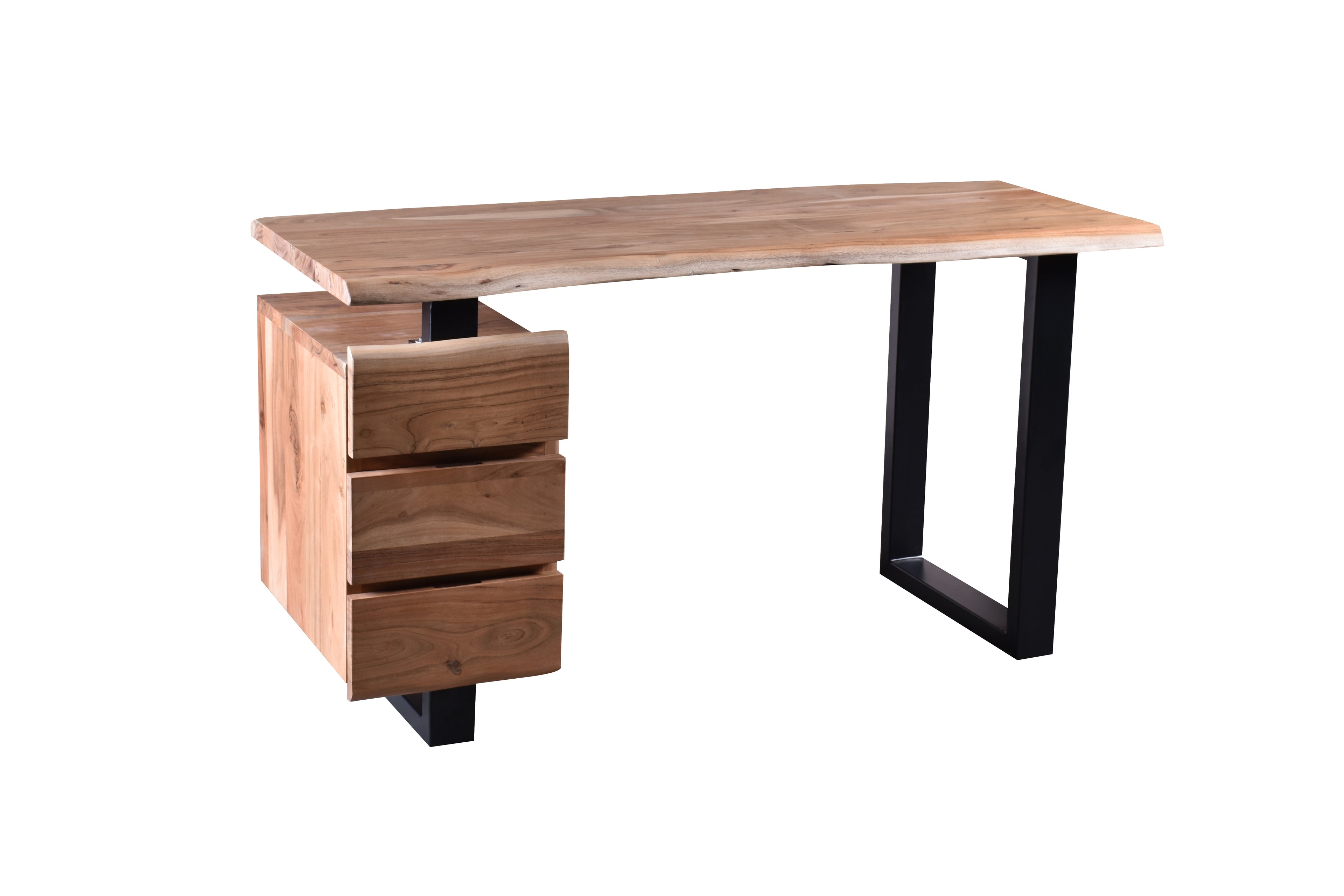ALBERA Schreibtisch – Platte natur, Beine schwarz – Bild 3