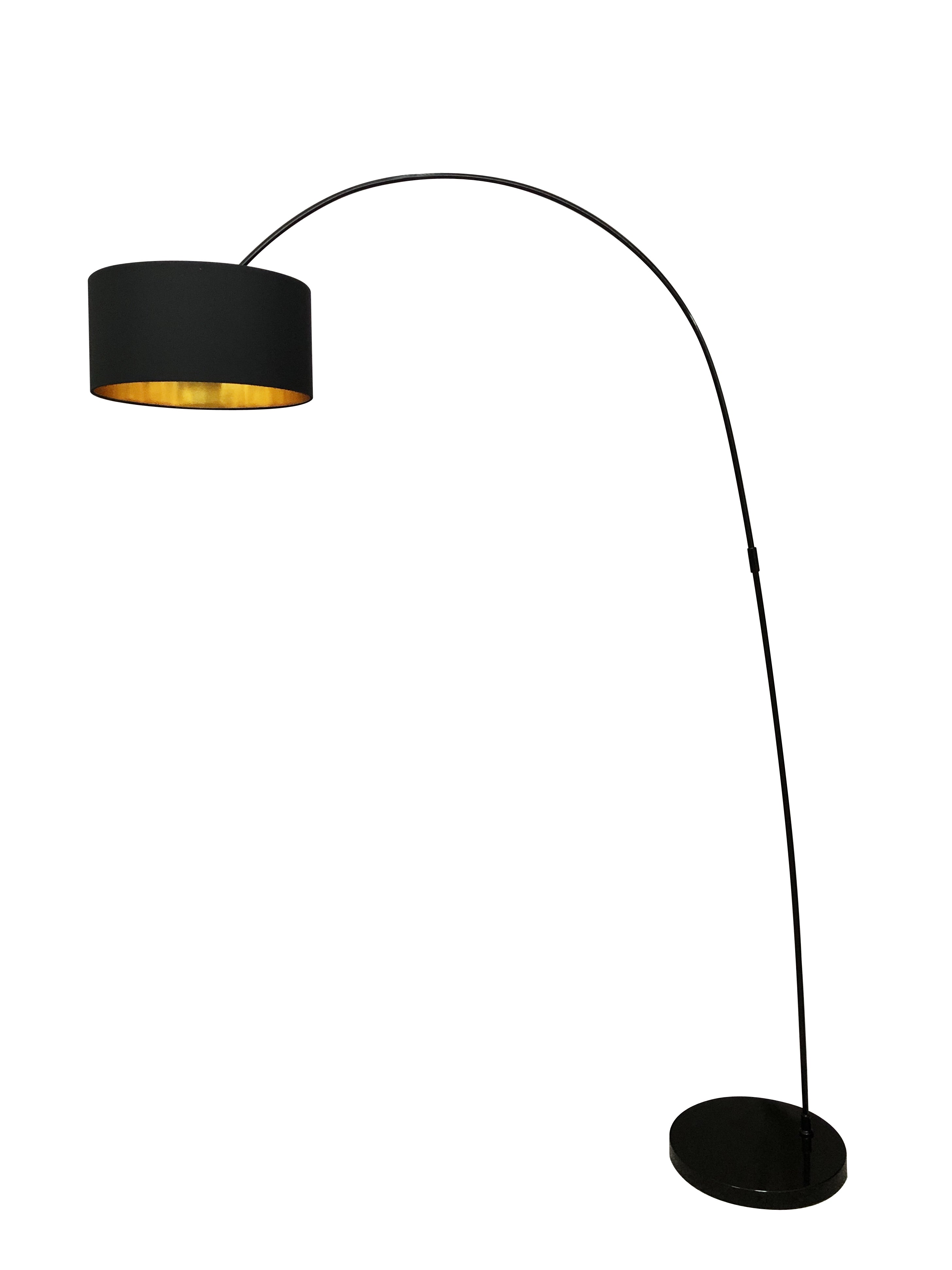 Sales Fever - Bogenlampe mit Stoffschirm schwarz