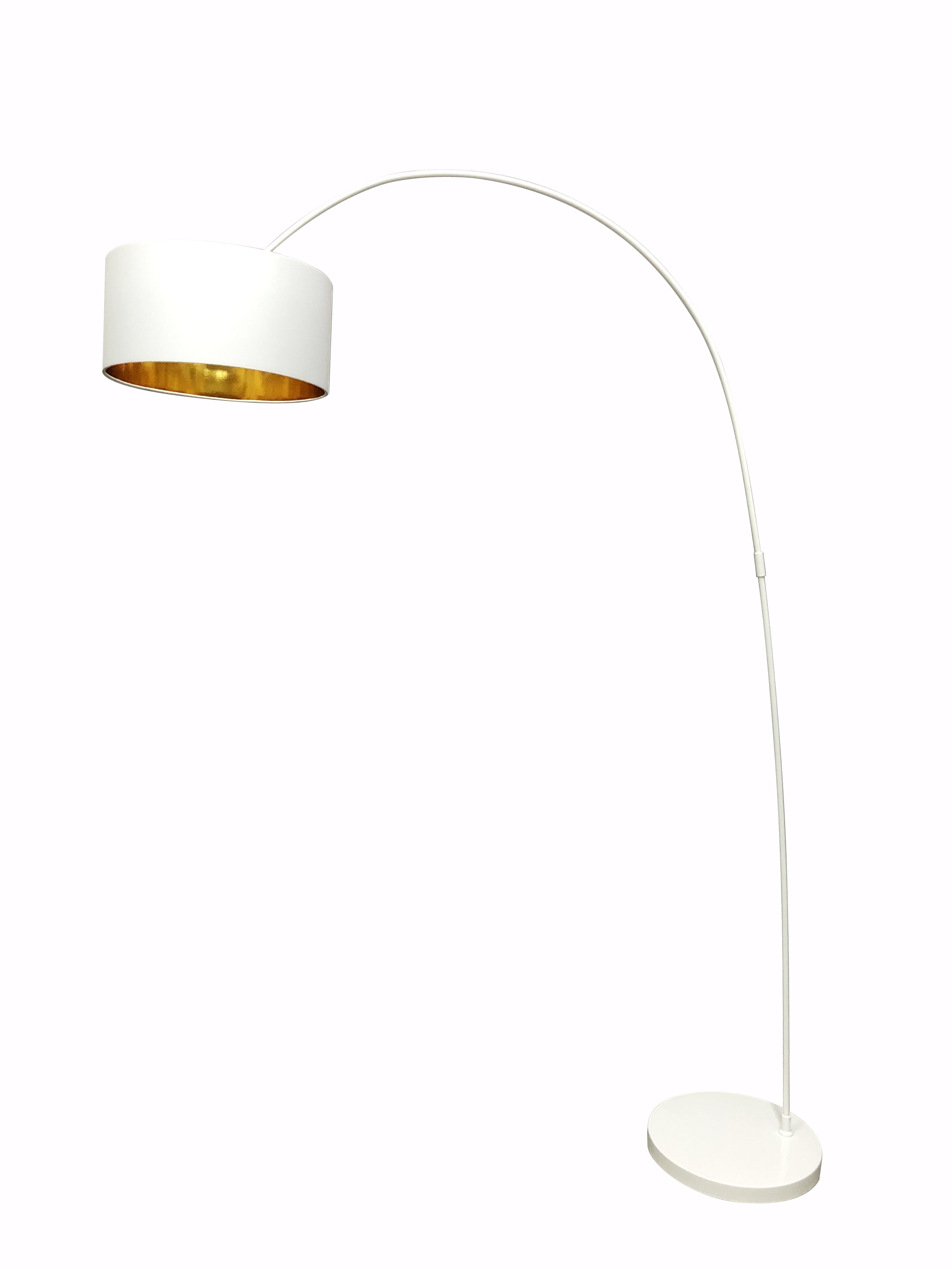 Sales Fever - Bogenlampe mit Stoffschirm weiß