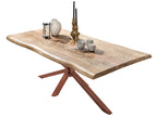 TABLES & CO Tisch 160x90 cm – Platte natur, Gestell antikbraun
