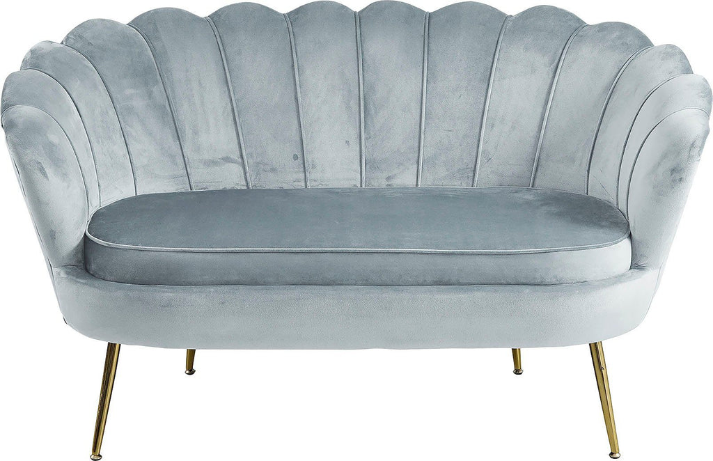 Sales Fever - Muschelsofa aus Samt Hellgrau