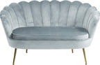 Sales Fever - Muschelsofa aus Samt Hellgrau