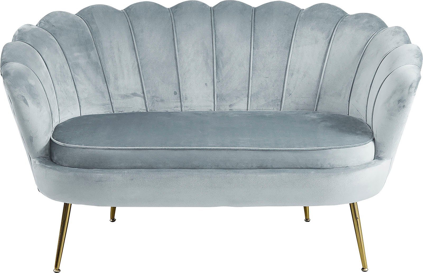 Sales Fever - Muschelsofa aus Samt Hellgrau