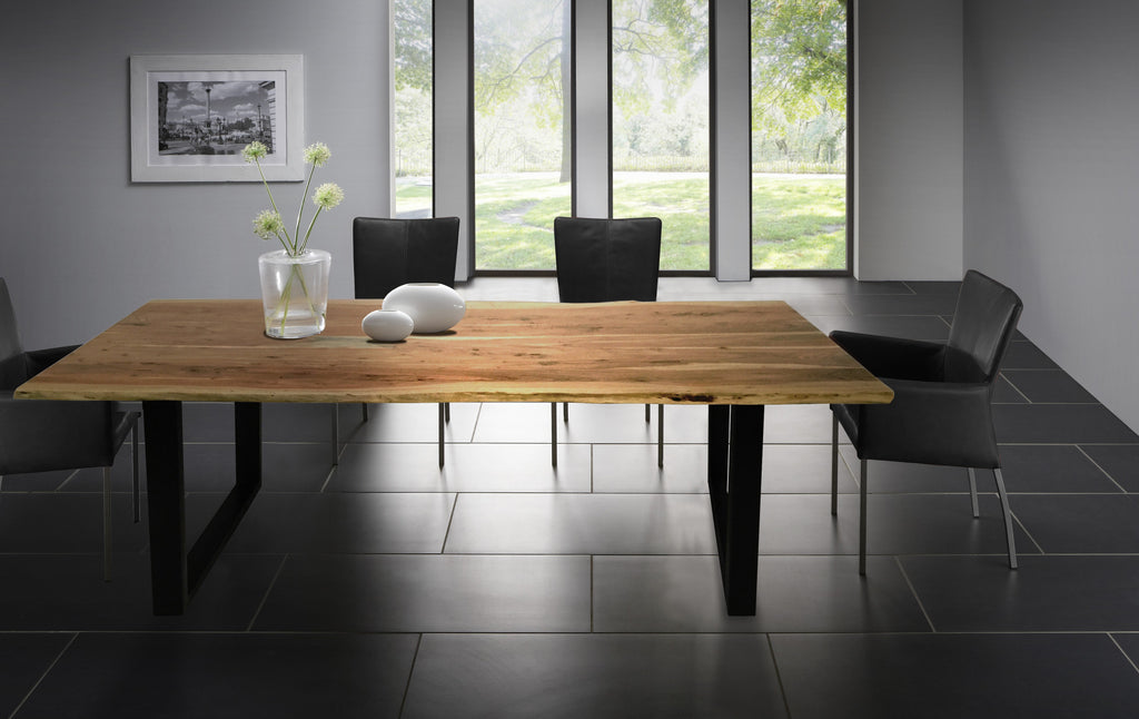 TABLES & CO Tisch 220x100 cm, Akazie natur, 56 mm – Platte natur, Gestell schwarz – Bild 5