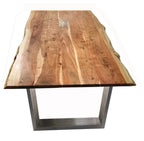 TABLES & CO Tisch 140 x 80 cm, Platte natur, Gestell silber – Bild 8