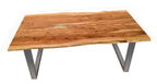 TABLES & CO Tisch 140 x 80 cm, Platte natur, Gestell silber – Bild 9