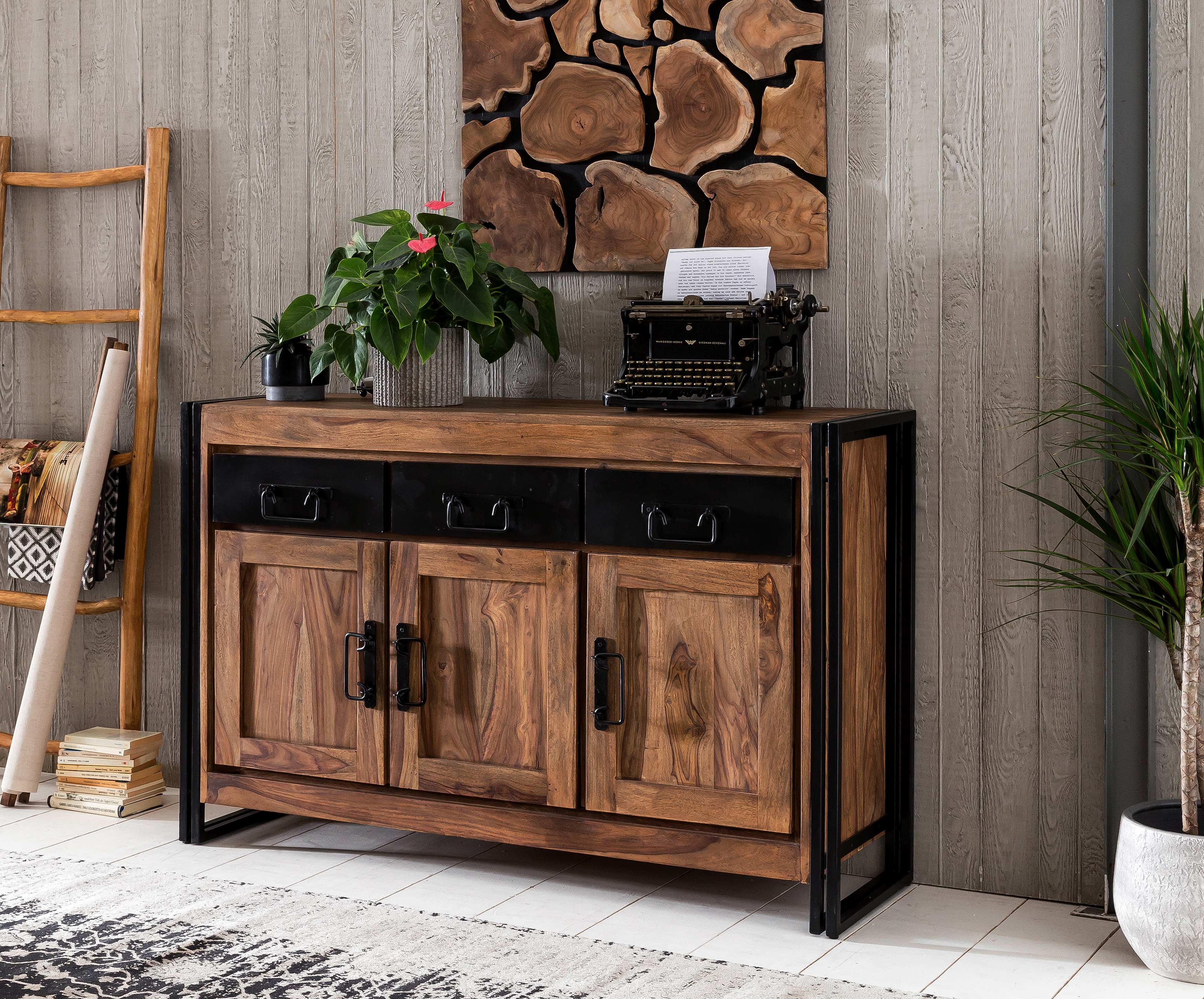 PANAMA Sideboard – Natur mit antikschwarz – Bild 2