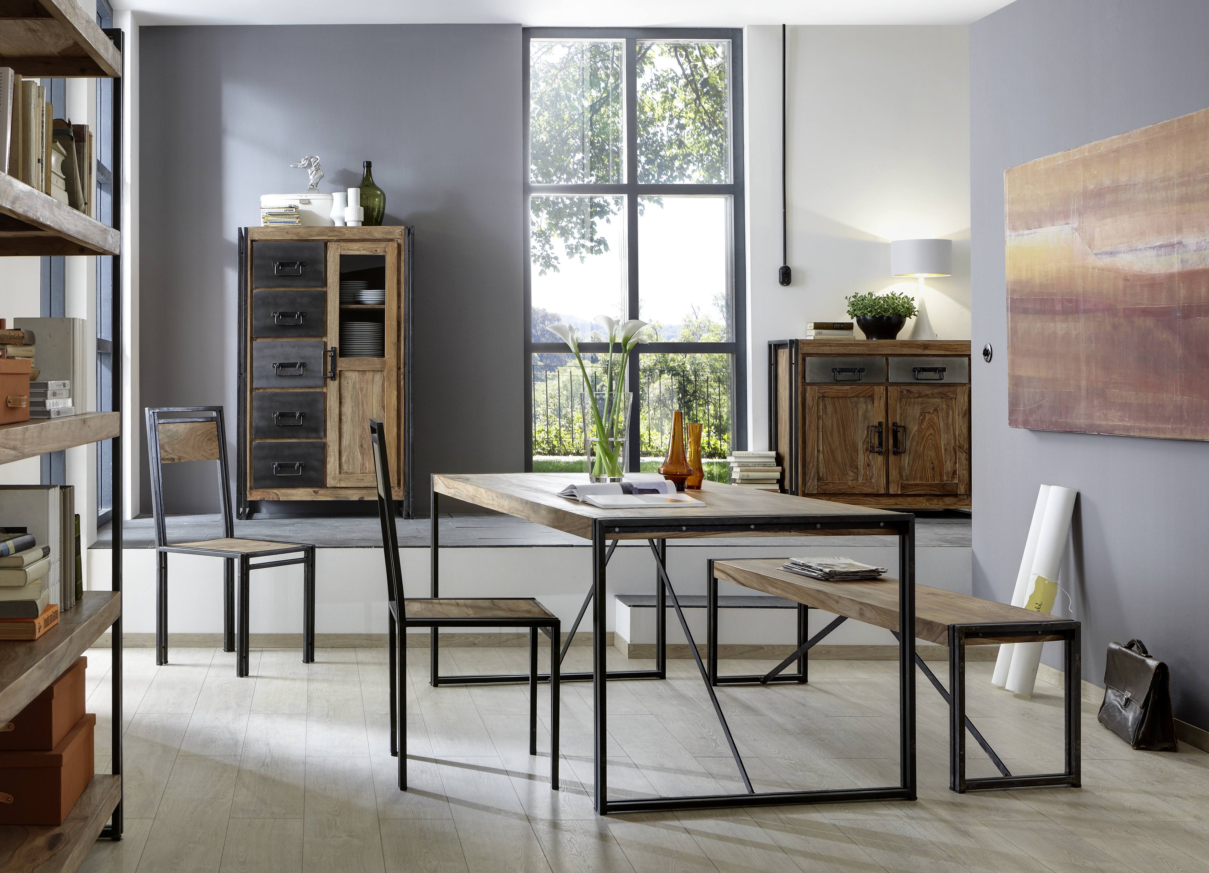 PANAMA Tisch 180 x 90 cm – Natur mit antikschwarz – Bild 2