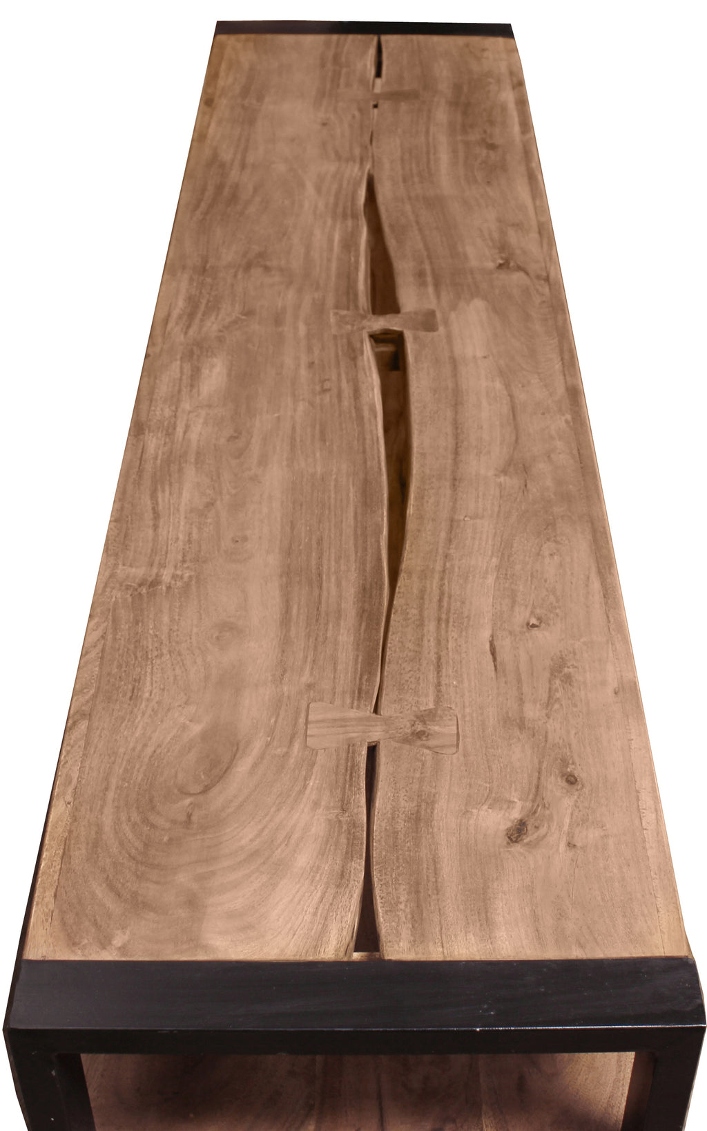 NATURAL EDGE Lowboard – Natur und schwarz – Bild 3