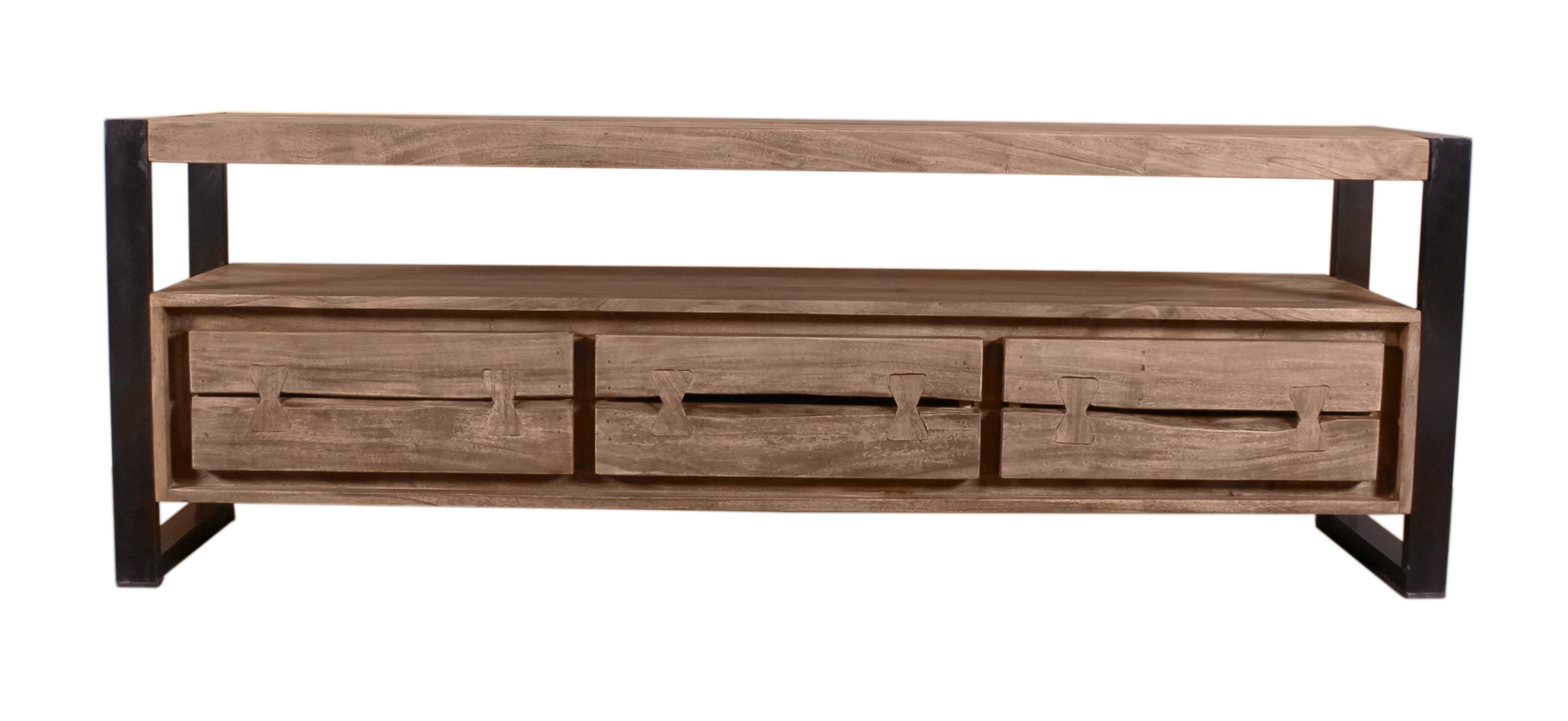 NATURAL EDGE Lowboard – Natur und schwarz – Bild 4