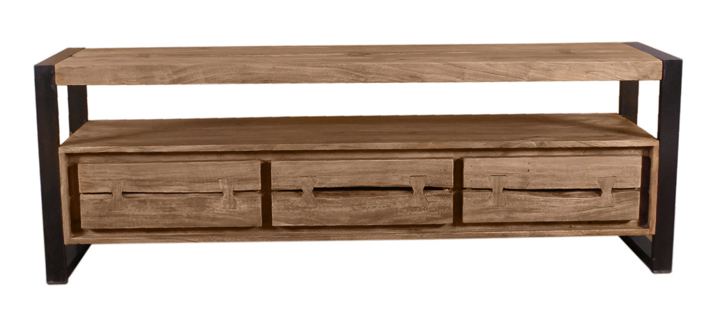 NATURAL EDGE Lowboard – Natur und schwarz – Bild 5