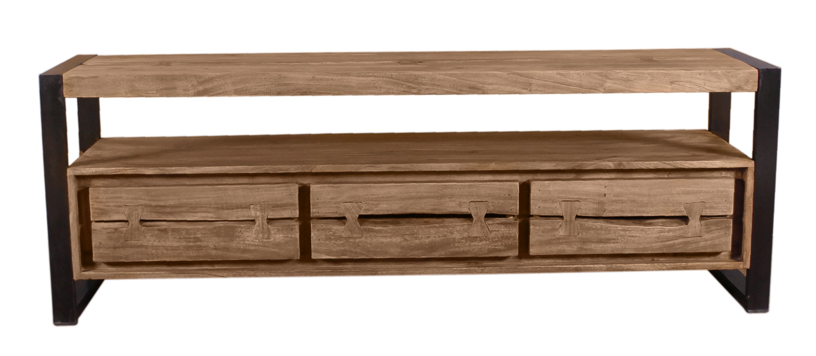 NATURAL EDGE Lowboard – Natur und schwarz – Bild 5