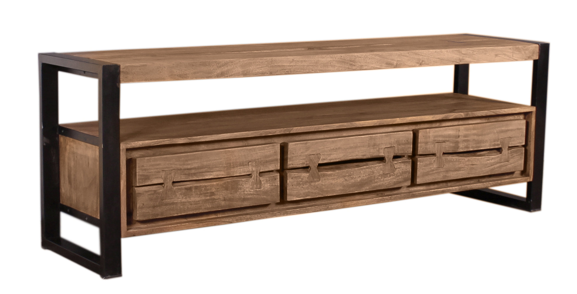 NATURAL EDGE Lowboard – Natur und schwarz – Bild 6