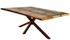 TABLES & CO Tisch 220x100 cm – Platte bunt, Gestell antikbraun – Bild 2