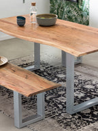 TABLES & CO Tisch 140 x 80 cm, Platte natur, Gestell silber – Bild 16