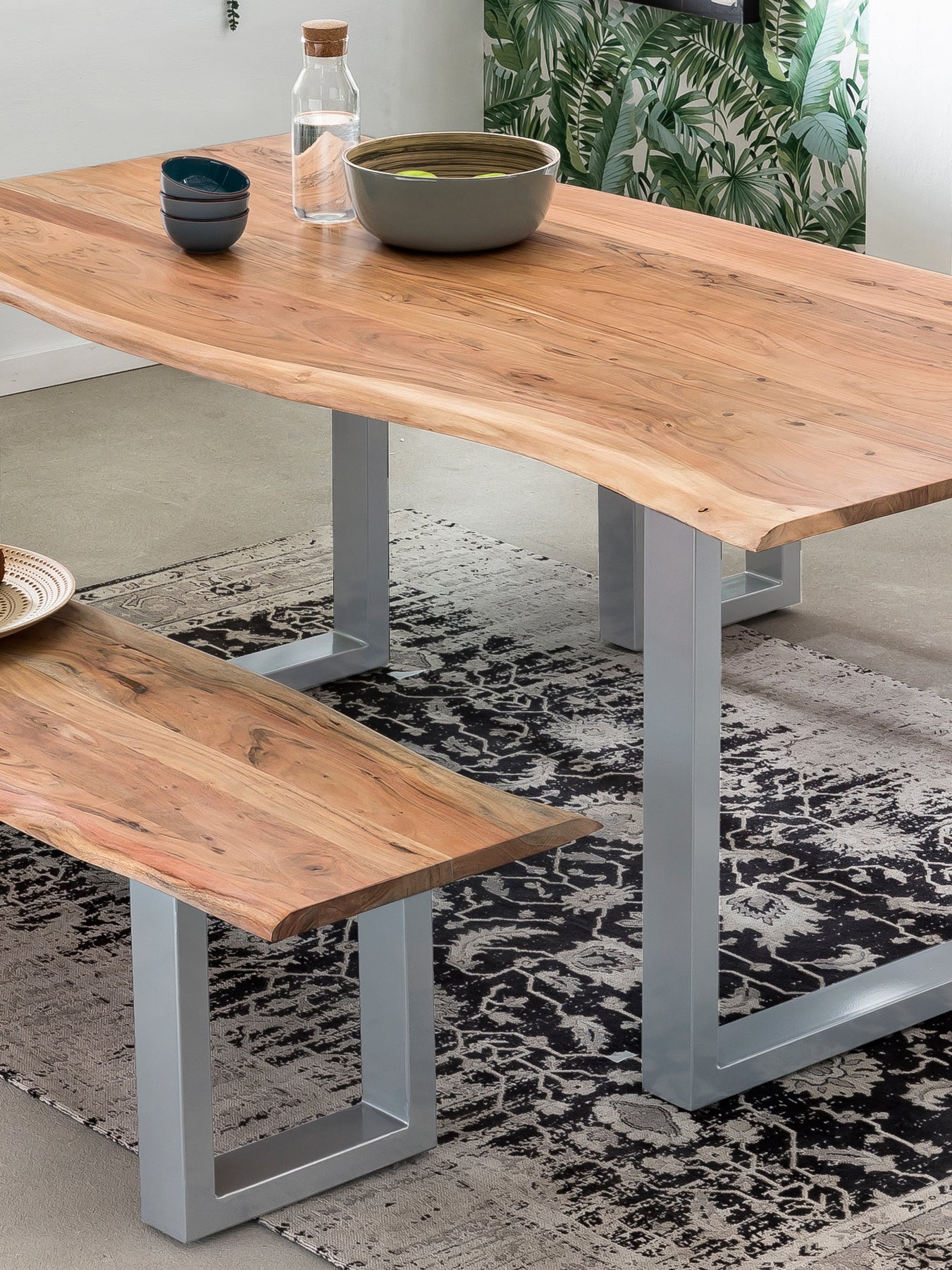 TABLES & CO Tisch 140 x 80 cm, Platte natur, Gestell silber – Bild 16