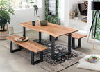 TABLES & CO Tisch 220 x 100 cm, Platte natur, Gestell schwarz – Bild 4