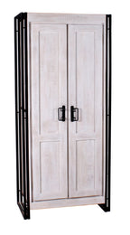 WHITE PANAMA Garderobenschrank – Weiß mit antikschwarz – Bild 2