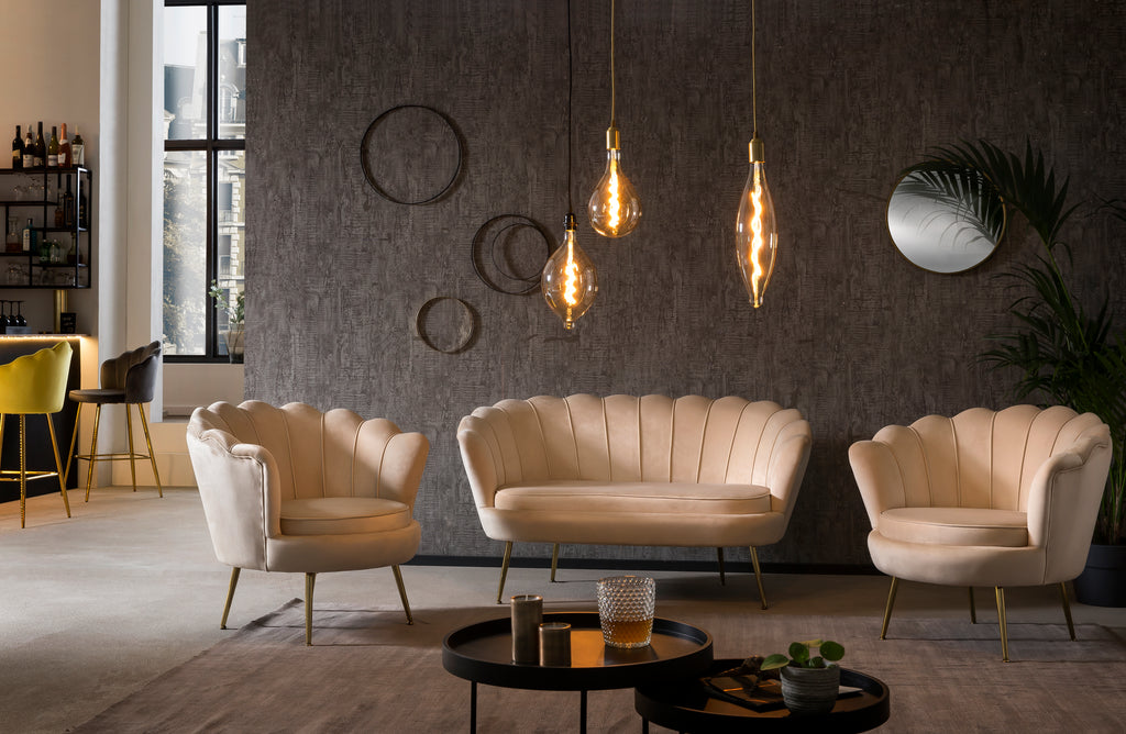 Sales Fever - Muschelsofa aus Samt Beige
