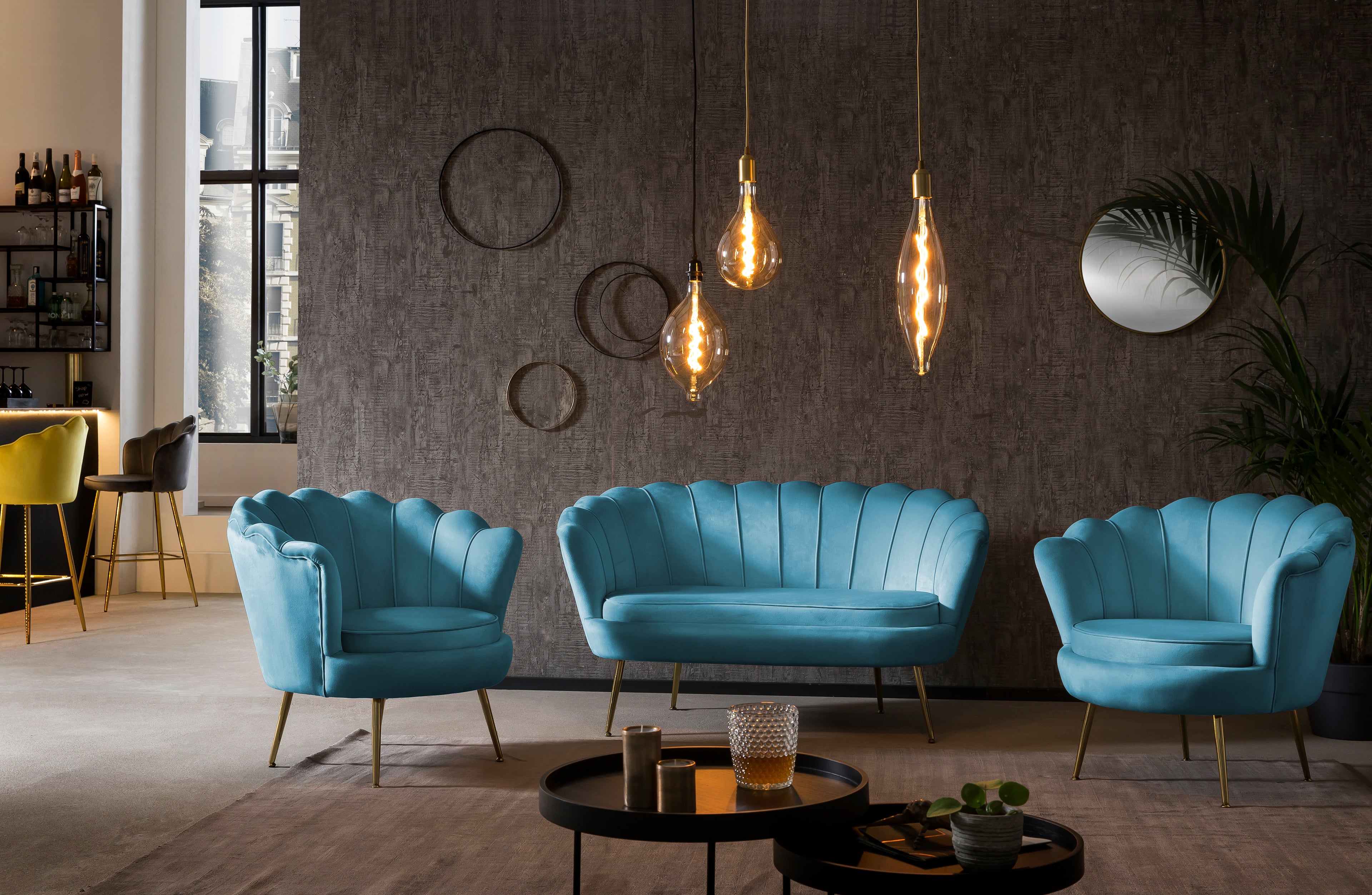 Sales Fever - Muschelsofa aus Samt Blau