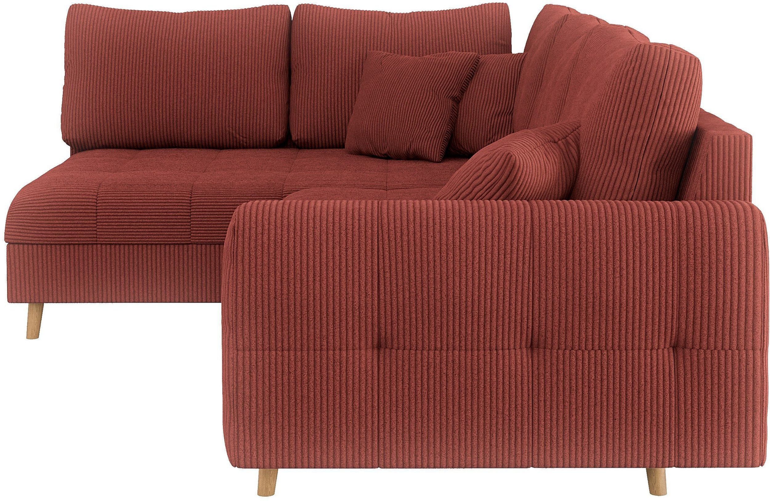 Ecksofa Cord L-Form mit Ottomane