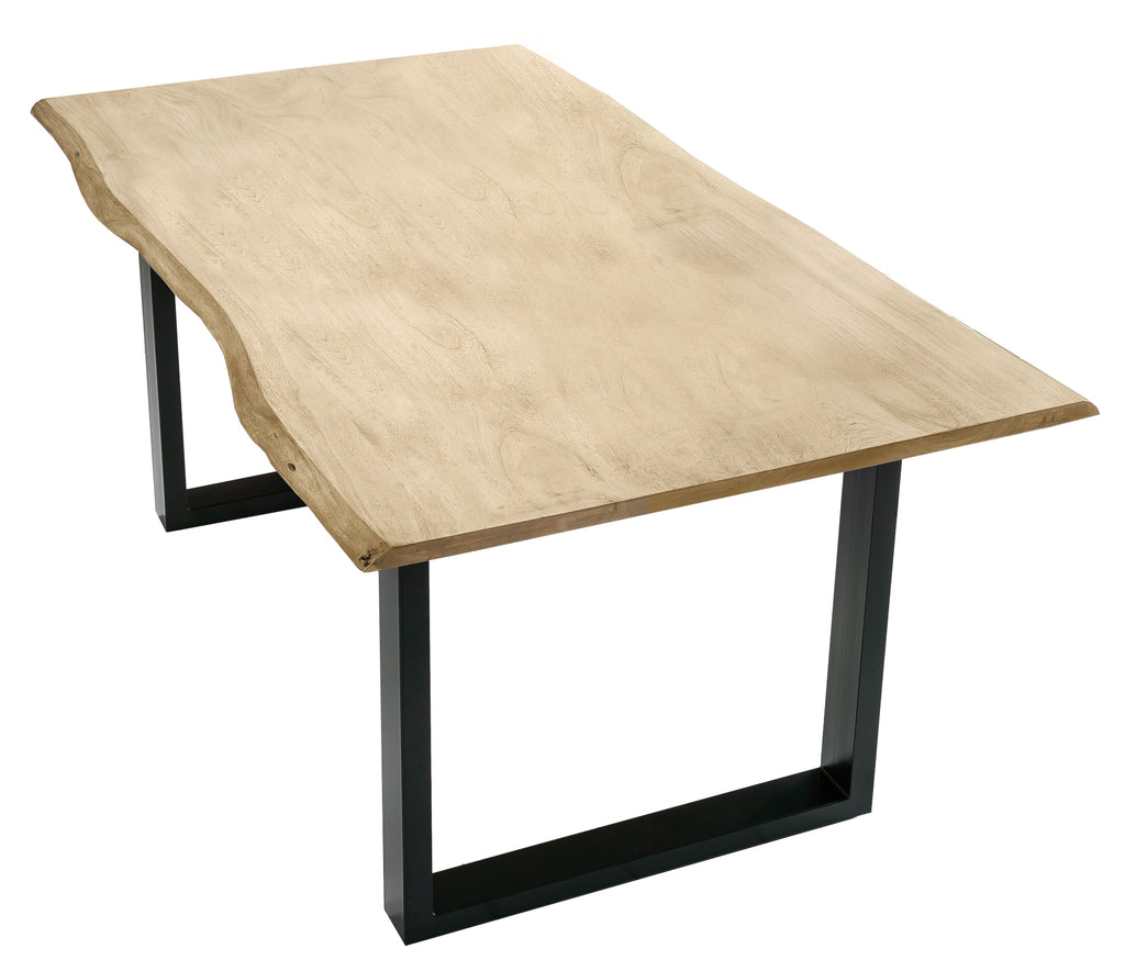 TABLES & CO Tisch 140 x 80 cm, Platte hell gekälkt, Gestell schwarz