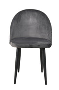 SIT&CHAIRS Stuhl, 2er-Set – Gestell schwarz, Bezug dunkelgrau