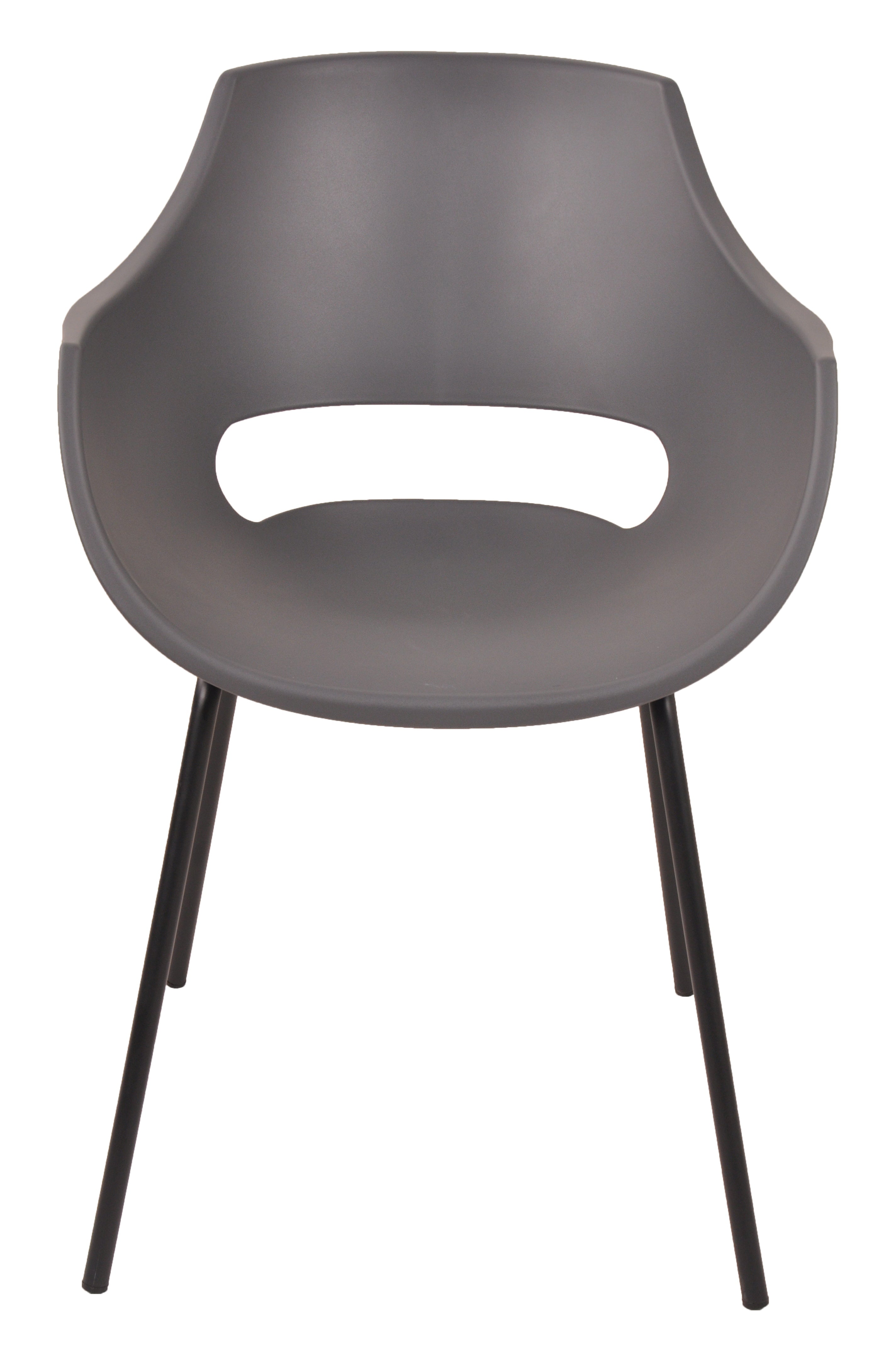SIT&CHAIRS Stuhl, 2er-Set – Sitz grau, Beine schwarz
