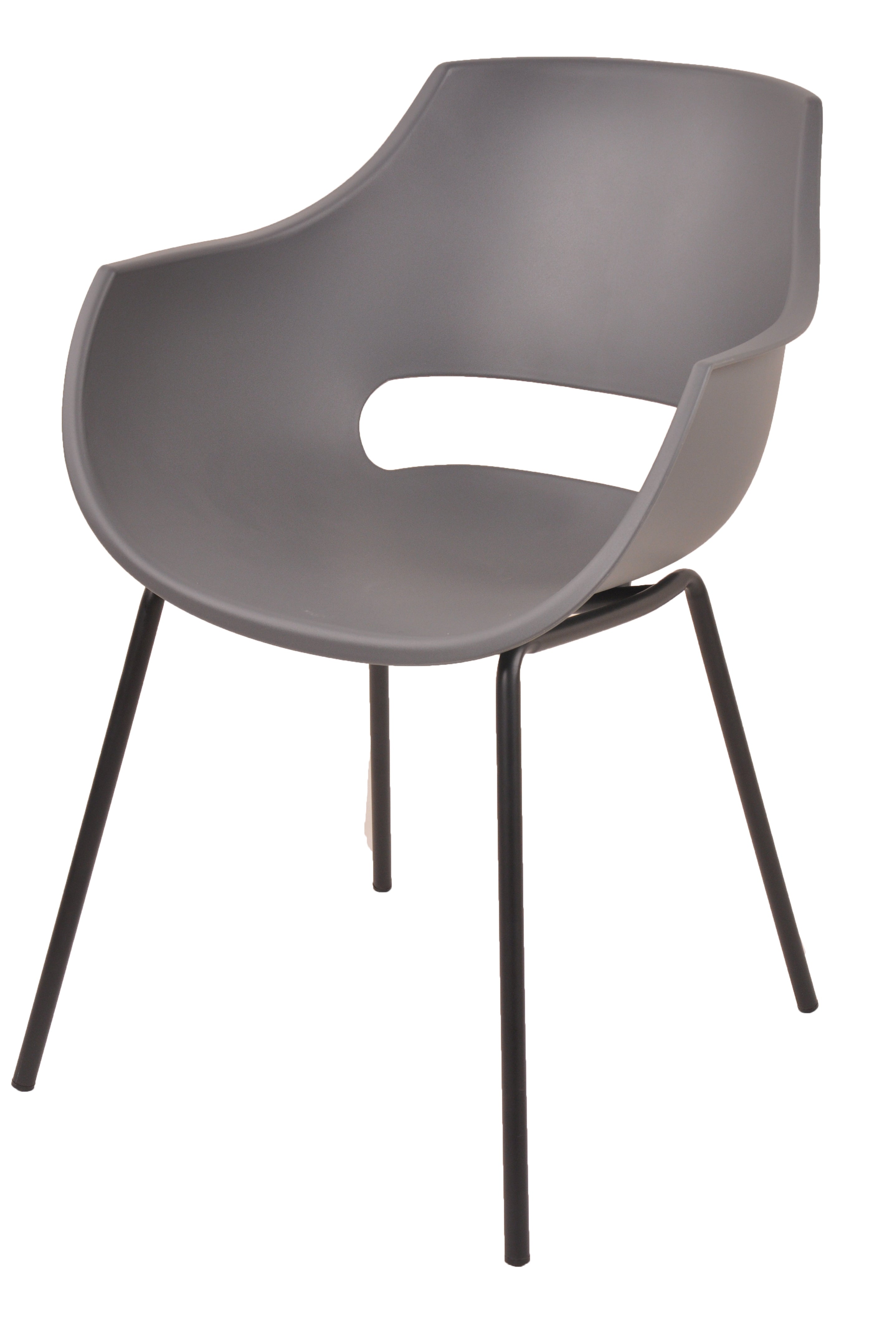 SIT&CHAIRS Stuhl, 2er-Set – Sitz grau, Beine schwarz – Bild 2