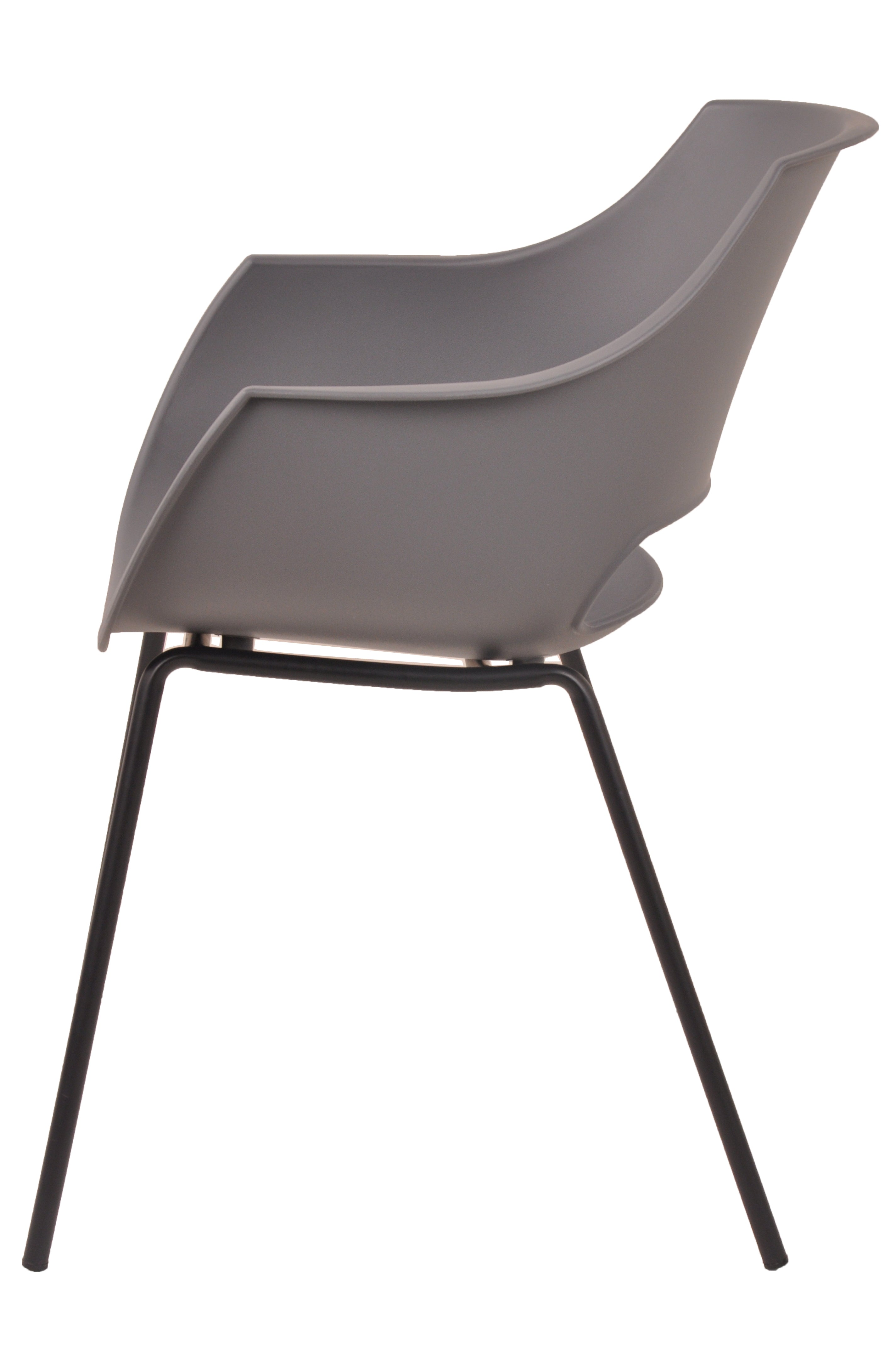 SIT&CHAIRS Stuhl, 2er-Set – Sitz grau, Beine schwarz – Bild 3