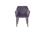 SIT&CHAIRS Armlehnstuhl, 2er-Set – Gestell schwarz, Bezug dunkelgrau