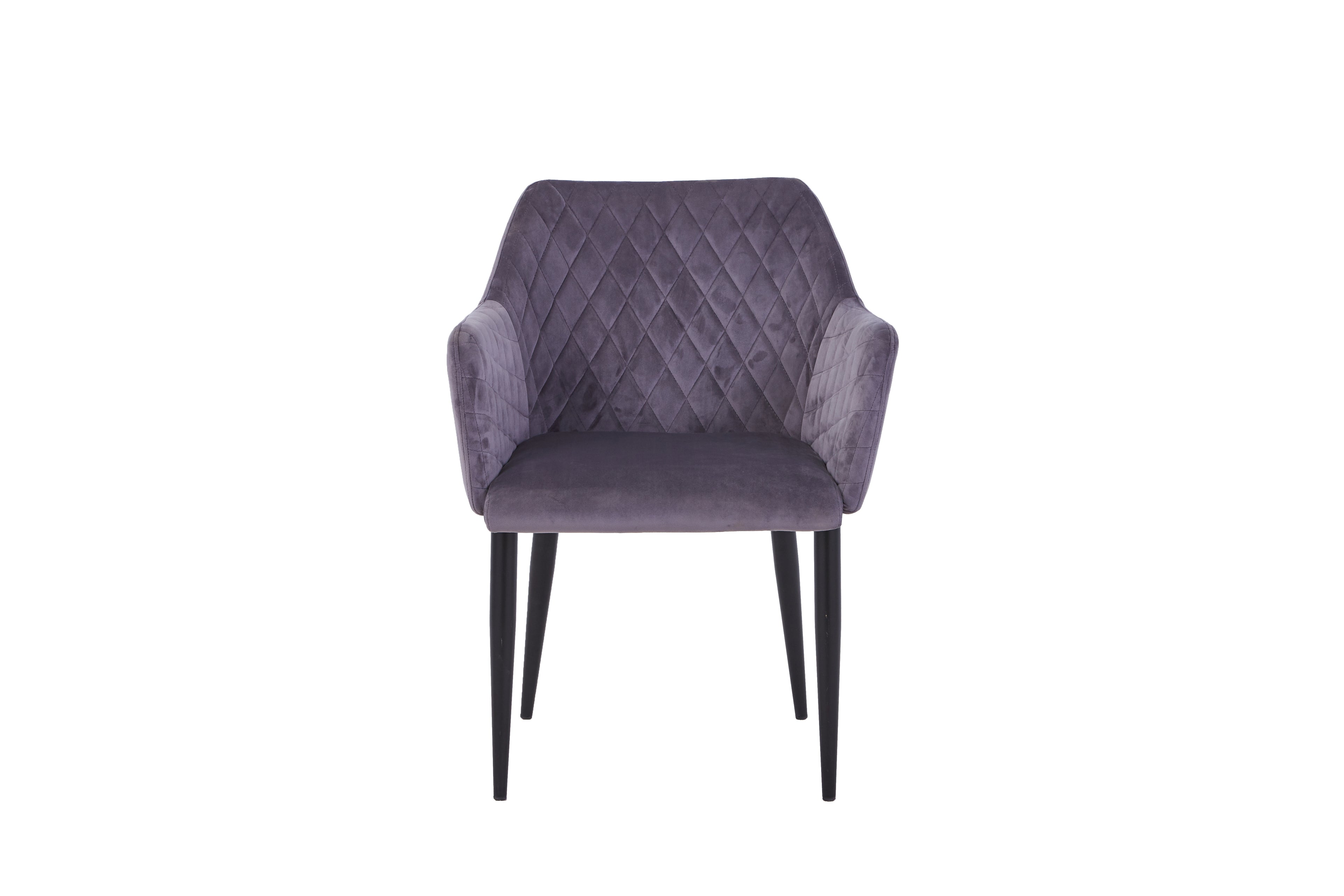 SIT&CHAIRS Armlehnstuhl, 2er-Set – Gestell schwarz, Bezug dunkelgrau