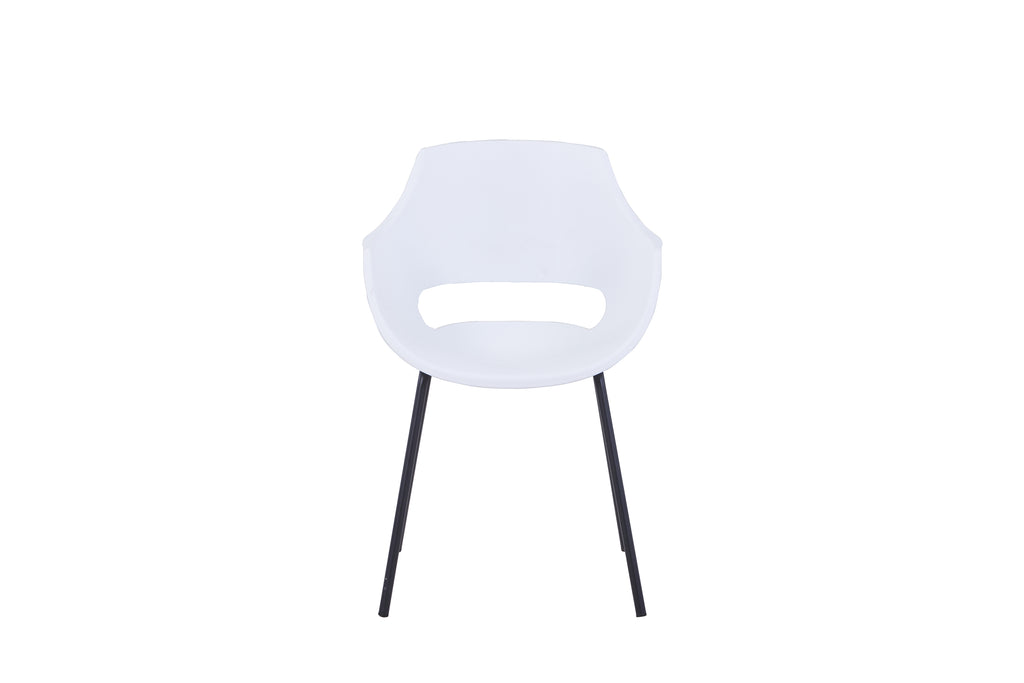 SIT&CHAIRS Stuhl, 2er-Set – Sitz weiß, Beine schwarz