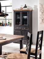 CORSICA Vitrine – Schwarz mit honigfarbiger Deckplatte – Bild 5