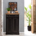 CORSICA Highboard – Schwarz mit honigfarbiger Deckplatte – Bild 4