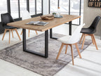 TABLES & CO Tisch 200x100 cm, Wildeiche, schwarzes Gestell – Platte natur, Gestell antikschwarz – Bild 3