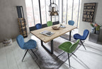 TABLES & CO Tisch 160x90 cm, Wildeiche, schwarzes Gestell – Platte natur, Gestell antikschwarz – Bild 6