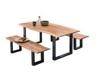 TABLES & CO Tisch 220 x 100 cm, Platte natur, Gestell schwarz – Bild 5