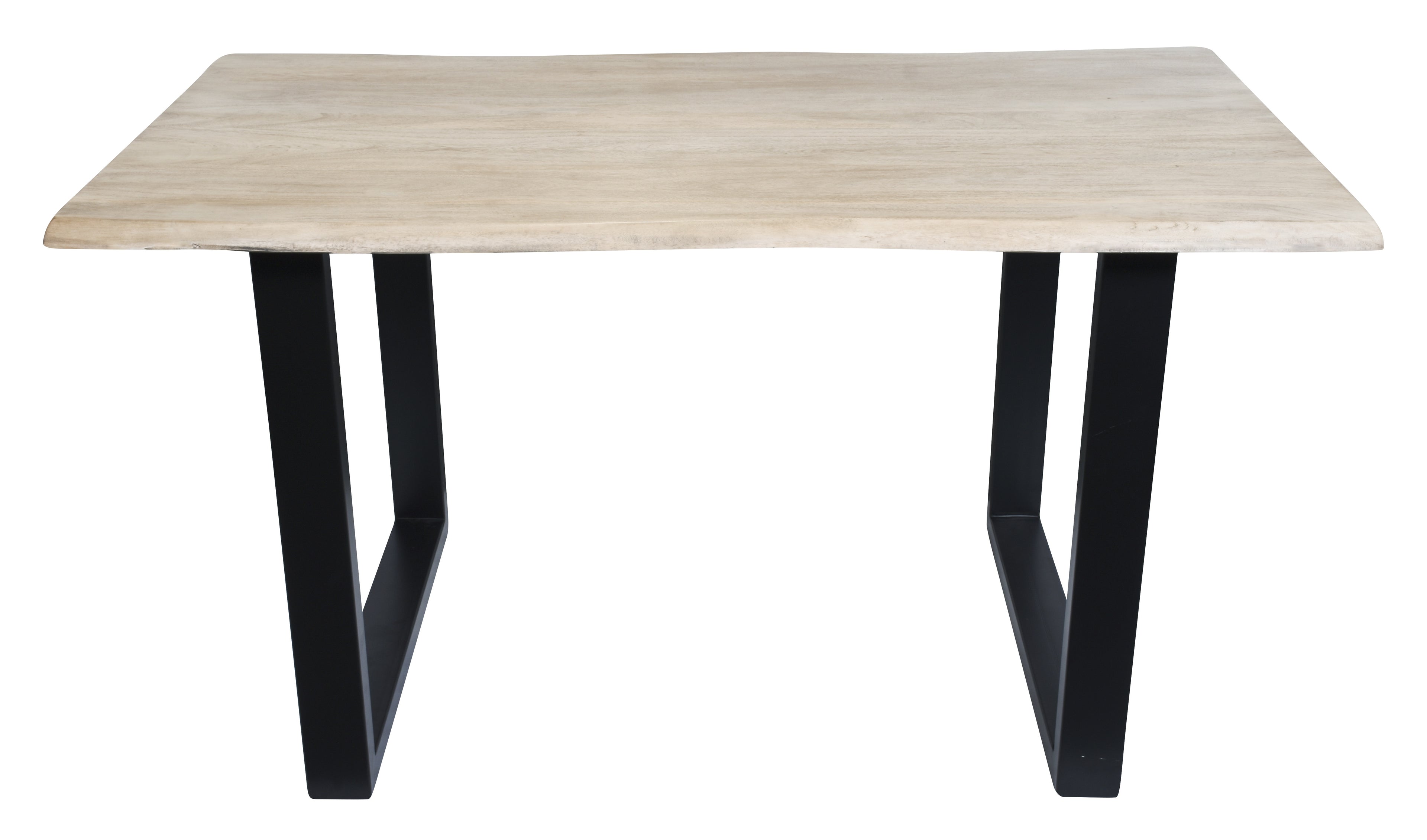 TABLES & CO Tisch 140 x 80 cm, Platte hell gekälkt, Gestell schwarz – Bild 2