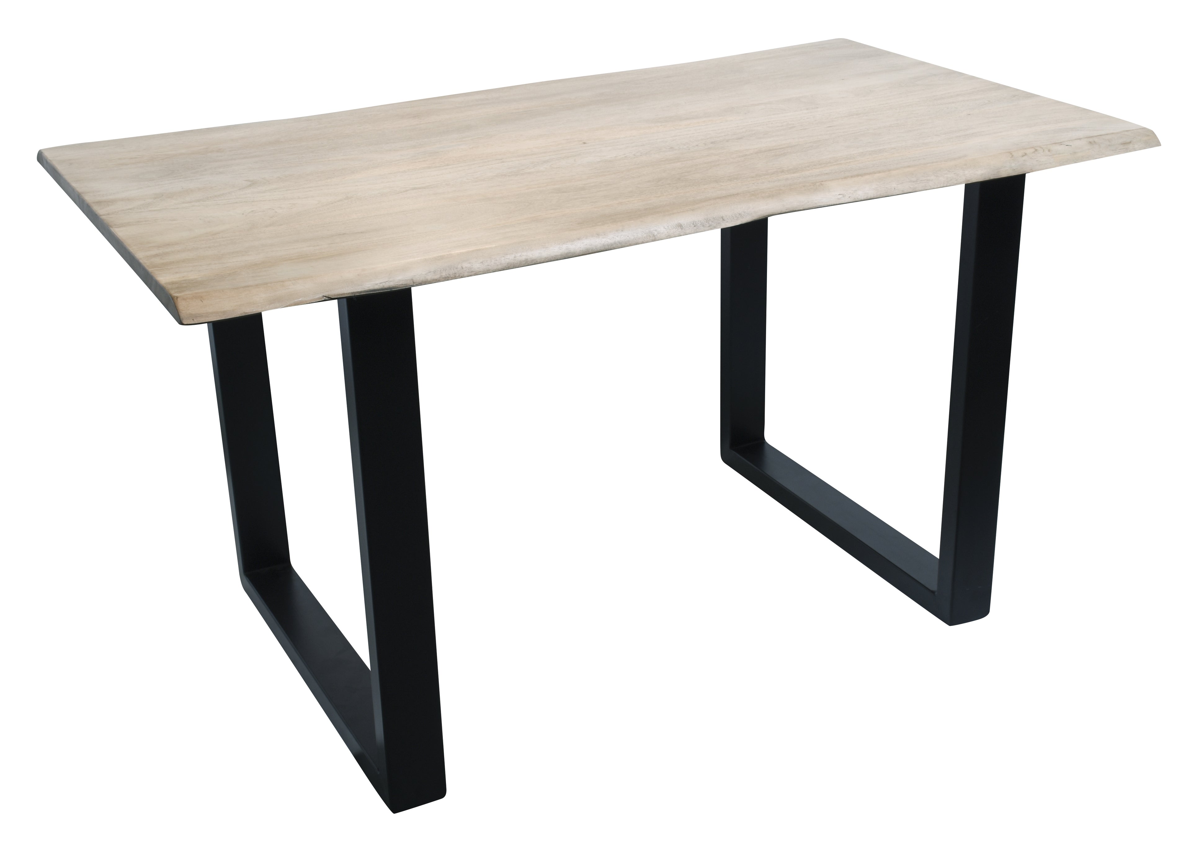 TABLES & CO Tisch 140 x 80 cm, Platte hell gekälkt, Gestell schwarz – Bild 3