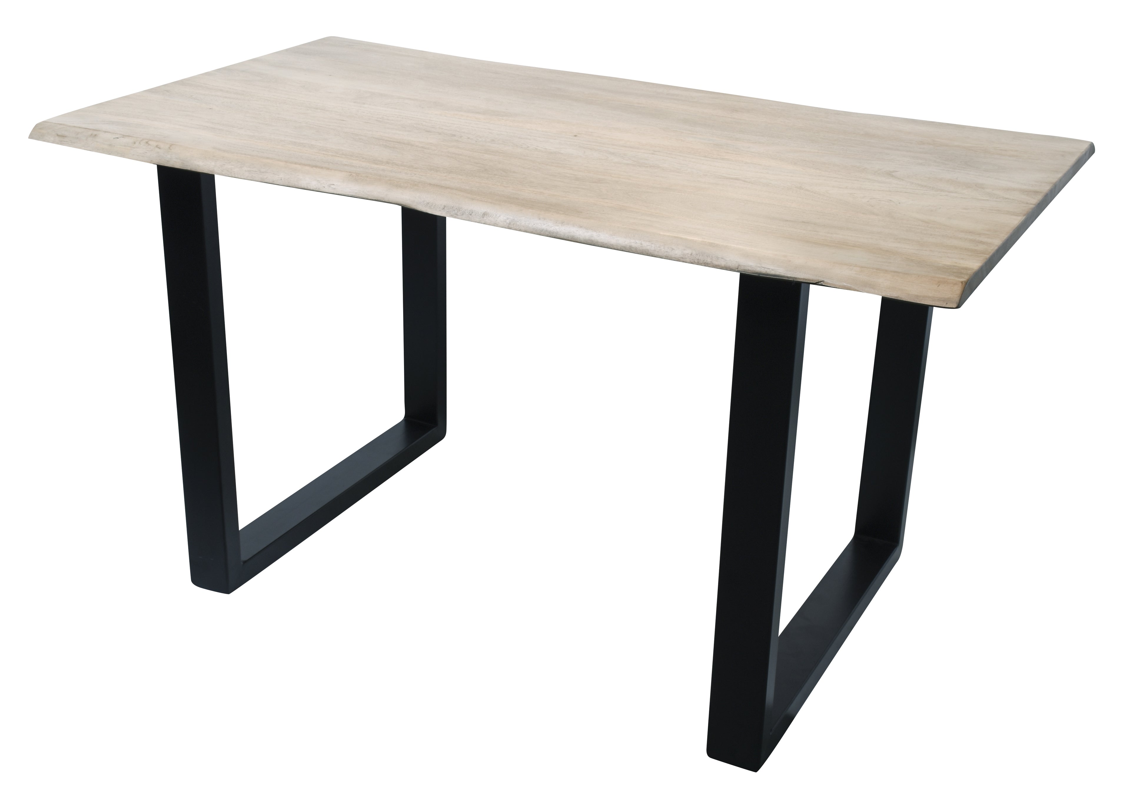 TABLES & CO Tisch 140 x 80 cm, Platte hell gekälkt, Gestell schwarz – Bild 4