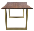 TABLES & CO Tisch 160 x 85 cm, Platte nussbaumfarbig, Gestell messingfarbig – Platte nussbaumfarbig, Gestell messingfarbig – Bild 4