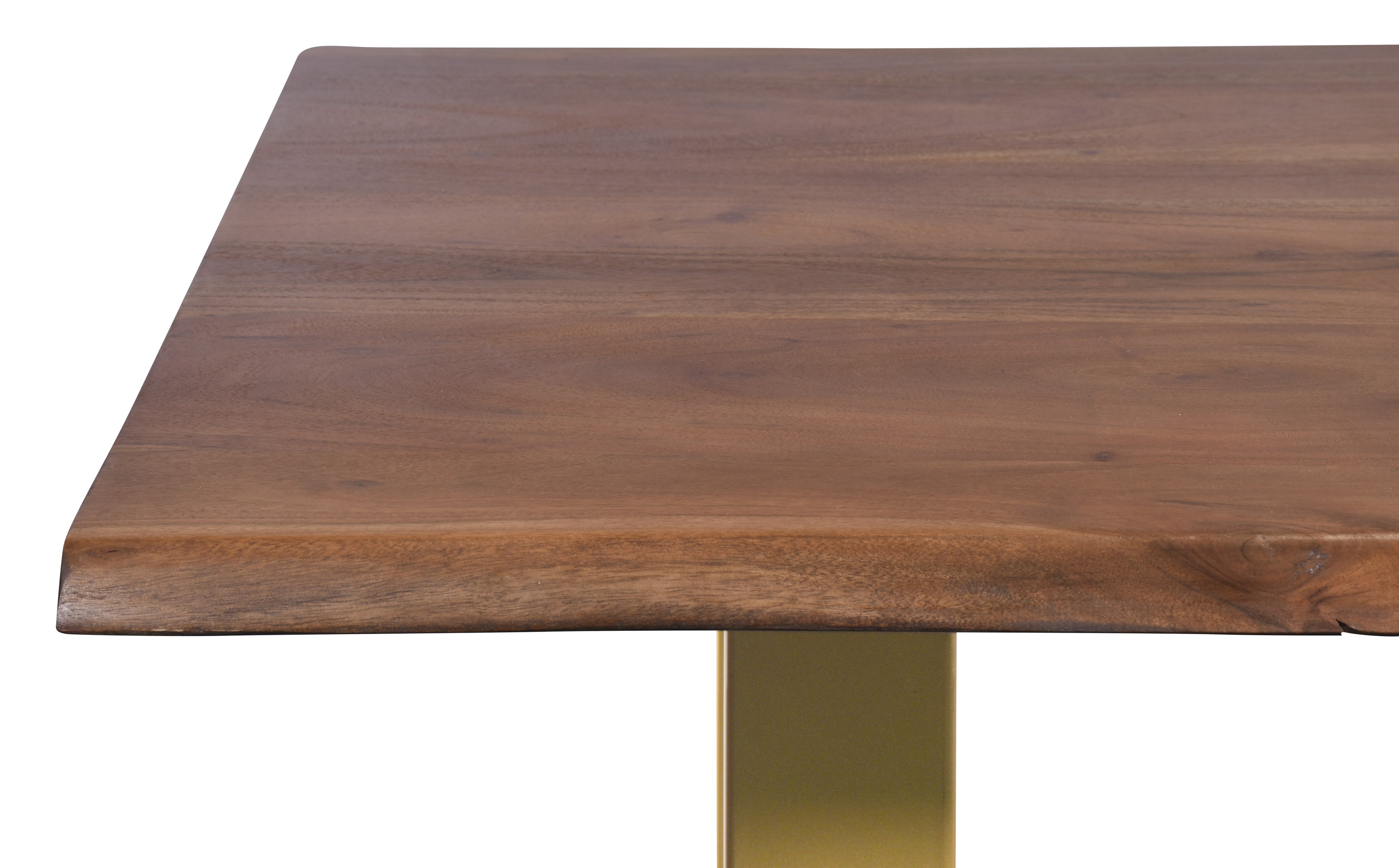 TABLES & CO Tisch 160 x 85 cm, Platte nussbaumfarbig, Gestell messingfarbig – Platte nussbaumfarbig, Gestell messingfarbig – Bild 5