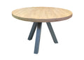 TABLES & CO Tisch 120x120 cm – Platte natur, Beine Gun Metal-grau