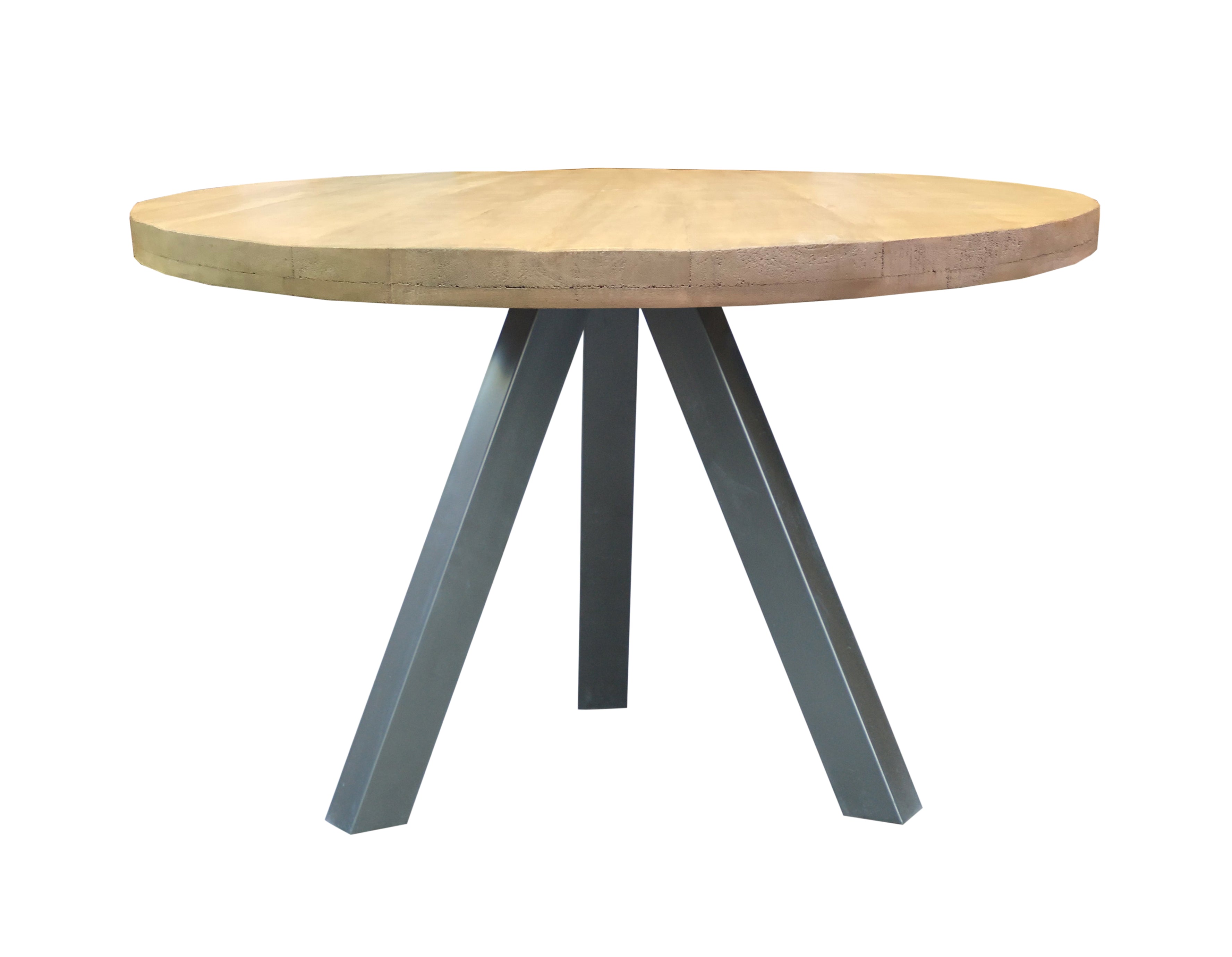 TABLES & CO Tisch 120x120 cm – Platte natur, Beine Gun Metal-grau – Bild 2