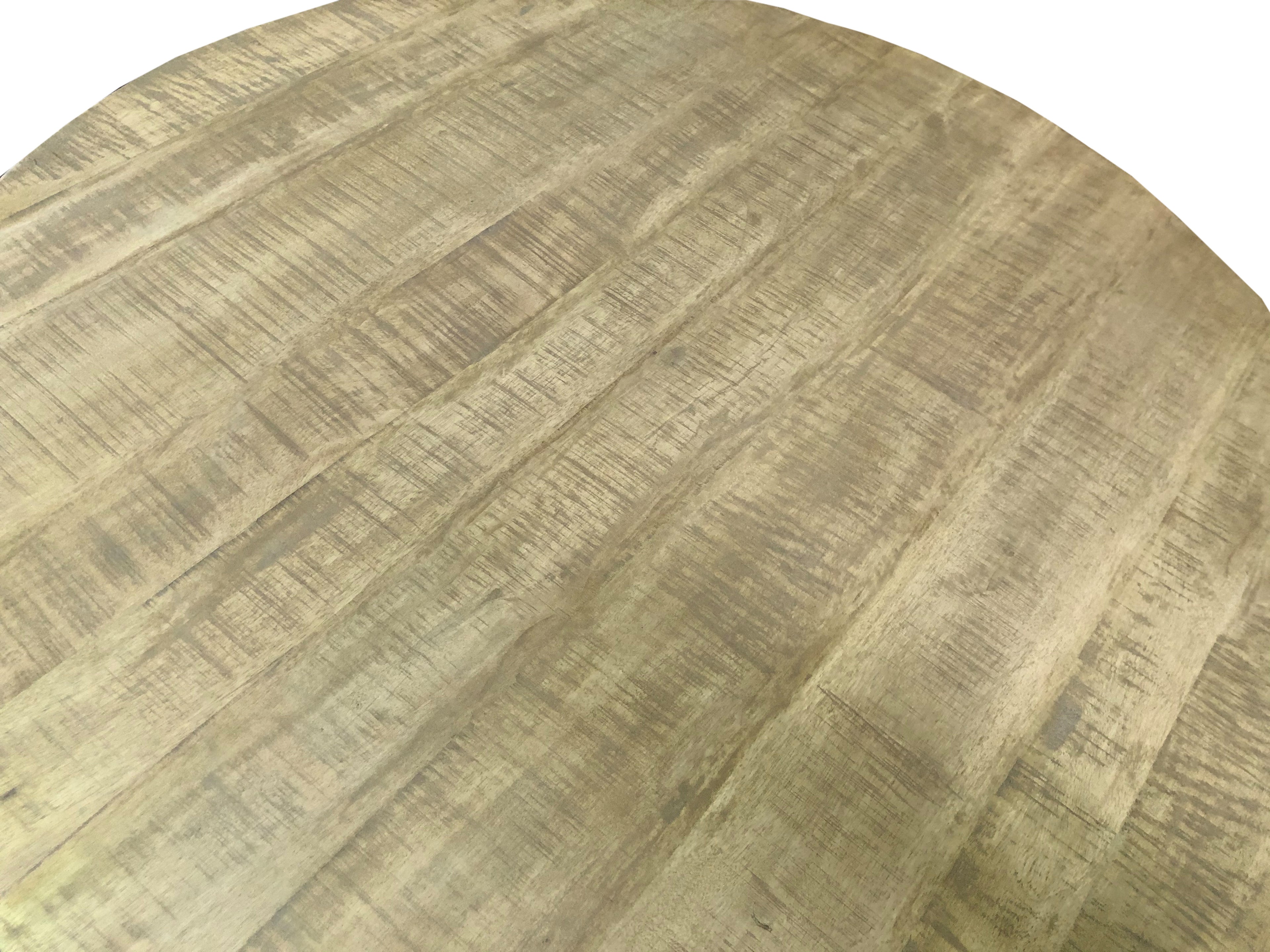 TABLES & CO Tisch 120x120 cm – Platte natur, Beine Gun Metal-grau – Bild 3