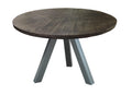 TABLES & CO Tisch 120x120 cm – Platte grau, Beine antiksilber